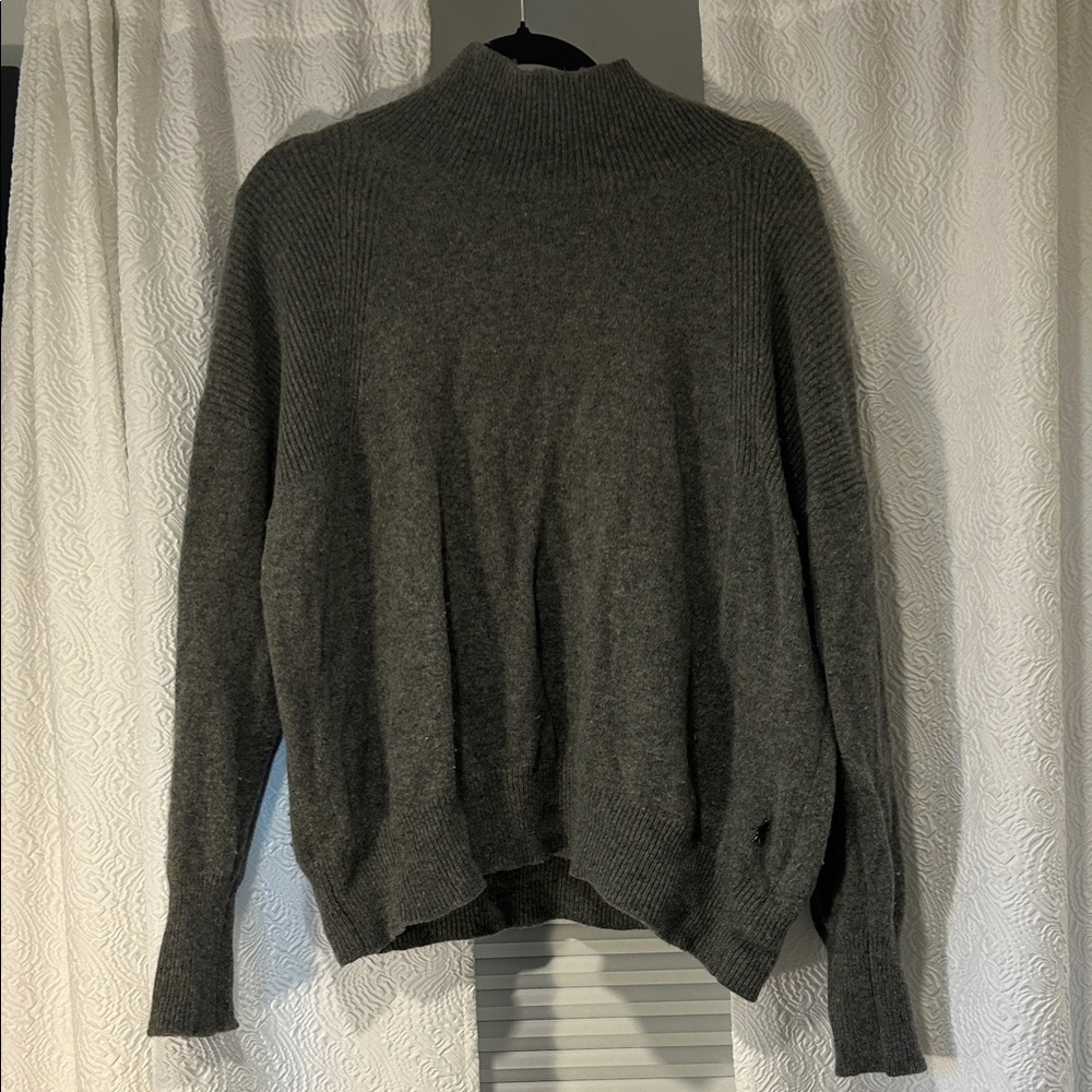Joules Knitwear Gray Turtleneck Sweater Wool Cashmere Blend